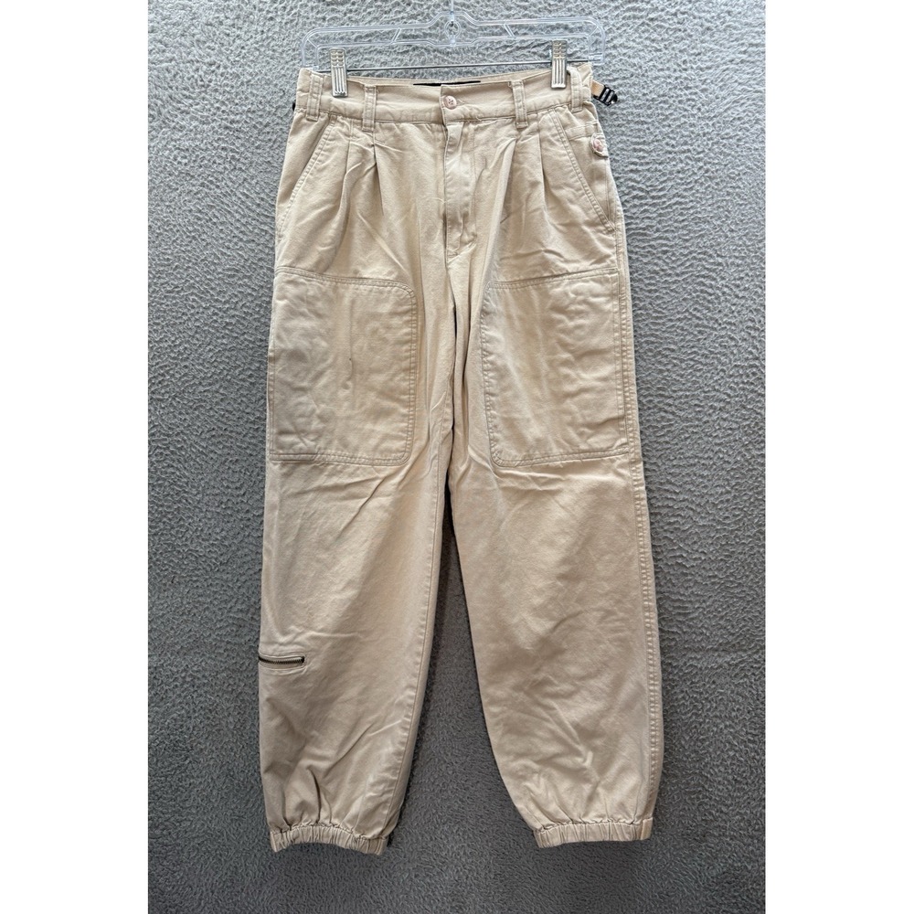 Vintage Trilogy Pants Mens 27x28 Tan Canvas Cargo Joggers Workwear Skater Grunge